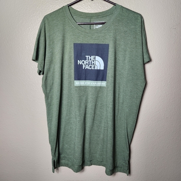 The North Face Womens Olive Short Sleeve Never Stop Exploring Tee-Size L - Picture 1 of 9